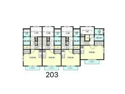 WELL-ONE宮千代(1SK/2階)の間取り写真