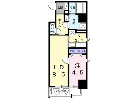 プラチナコートII(1LDK/7階)の間取り写真