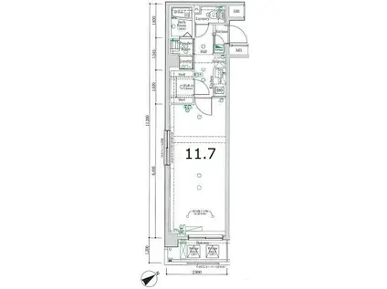 XEBEC高井戸PLUS-R(1K/2階)の間取り写真