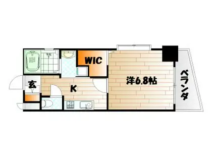 アクシオ片野(1K/2階)の間取り写真