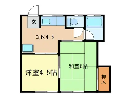 コーポユキ(2DK/1階)の間取り写真