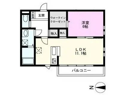 ウィンベル大袋(1LDK/2階)の間取り写真