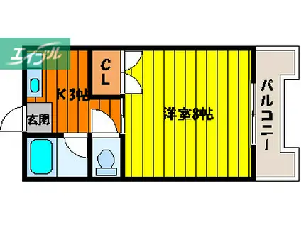 フローリッシュ神田II棟(1K/4階)の間取り写真