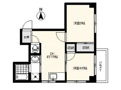 第二小林マンション(2DK/2階)の間取り写真