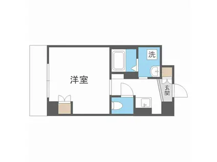 ELLE難波ウエスト(1K/6階)の間取り写真