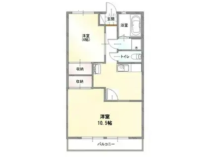 メゾン五味(2DK/1階)の間取り写真
