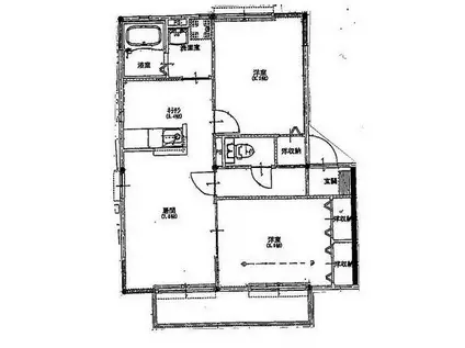 ヴァンベールA(2LDK/2階)の間取り写真