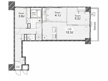 ライオンズプラザ亀戸(3LDK/8階)の間取り写真
