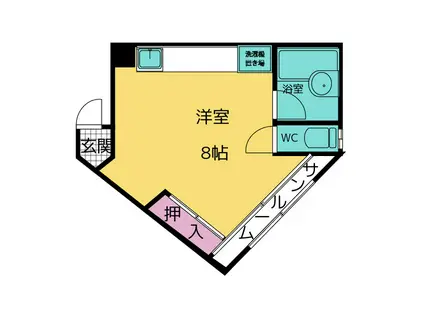 コスモス京和(ワンルーム/1階)の間取り写真