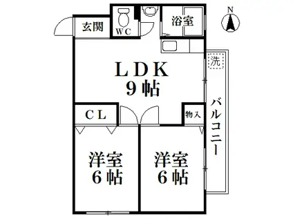 室町マンション(2LDK/3階)の間取り写真