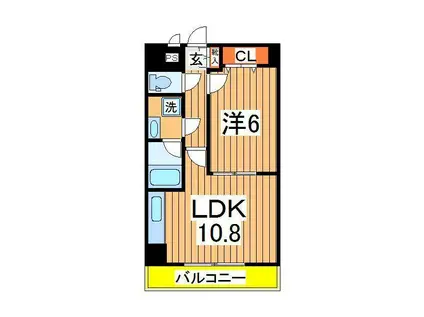 ベルフィオーレ千代田(1LDK/6階)の間取り写真