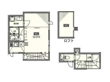 MEGURO SENZOKU U(1LDK/3階)の間取り写真