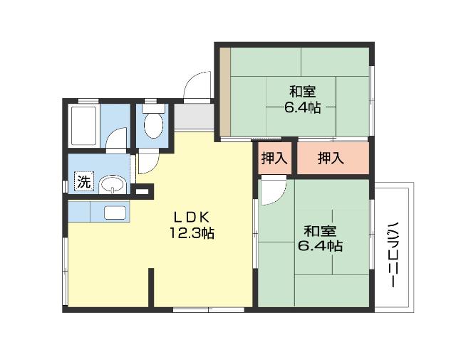 ラベニュー谷口(2LDK/2階)の間取り写真