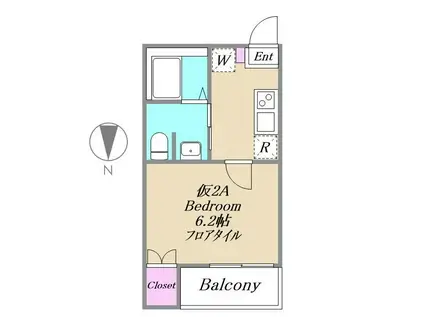 アーバンリーフ小岩(1K/2階)の間取り写真