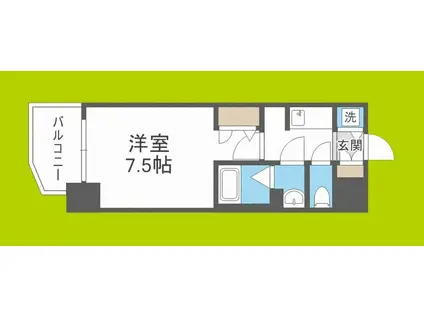 S-RESIDENCE大阪九条ノース(1K/8階)の間取り写真