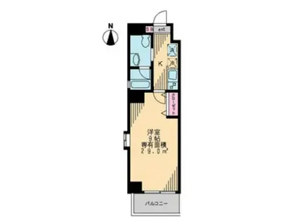 森下ツインキャッスル S棟(1K/3階)の間取り写真