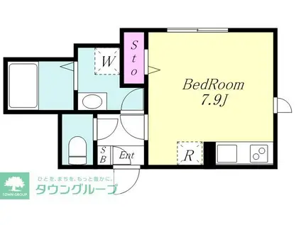 ET-S(ワンルーム/2階)の間取り写真