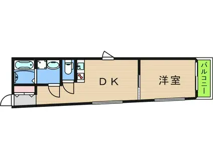 ビブレ天下茶屋(1DK/3階)の間取り写真