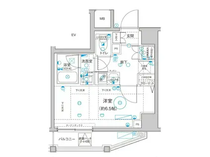 LEA横濱山手壱番館(1K/3階)の間取り写真