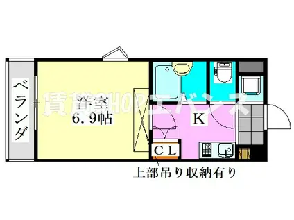 ラ・コート・ドール津田沼(1K/4階)の間取り写真