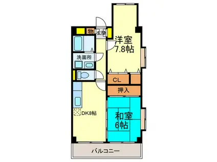 ミレーニア・M(2DK/5階)の間取り写真