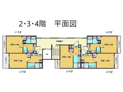 京乃双葉マンション(1K/3階)の間取り写真