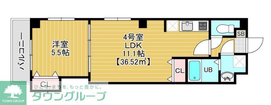 グランディオ検見川(1LDK/3階)の間取り写真