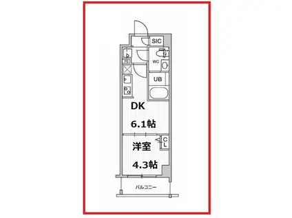 オルタナ墨田(1DK/3階)の間取り写真