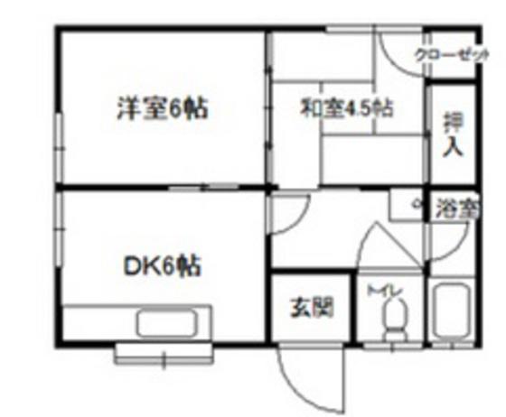 伊田荘(2DK/2階)の間取り写真