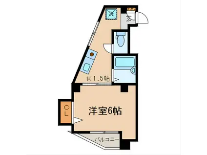 サンフローラ(1K/3階)の間取り写真