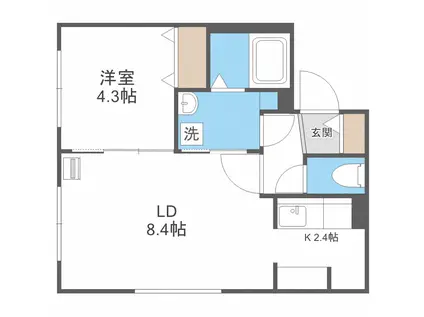 エクラタント(1LDK/3階)の間取り写真