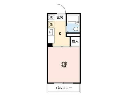 富ケ丘ハイツ(1K/2階)の間取り写真