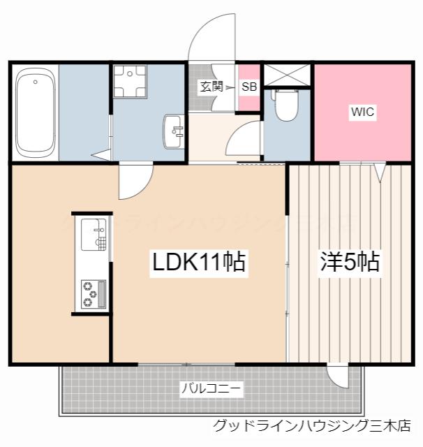 SMILE HEART II(1LDK/3階)の間取り写真