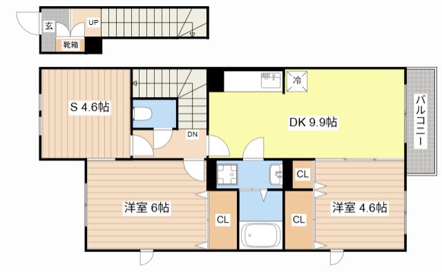 J ARDIN DE TOURNESOL(2SDK/2階)の間取り写真