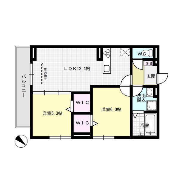 D-ROOM平田台4丁目(2LDK/3階)の間取り写真