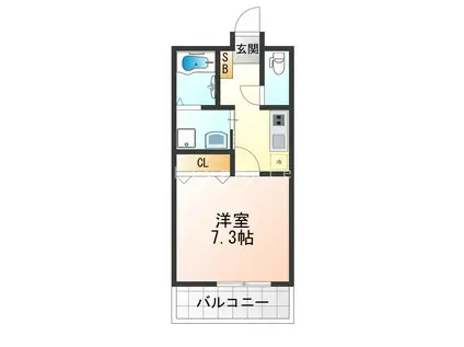 ARPEGGIO三宮(1K/6階)の間取り写真