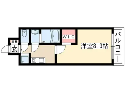 プレサンスジェネ鶴舞(1K/5階)の間取り写真