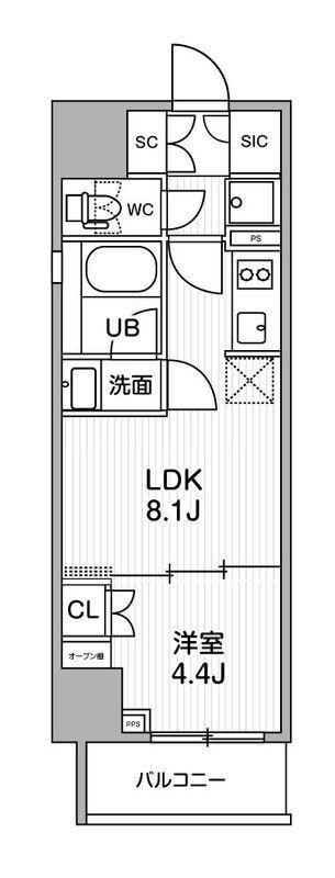 グランエール西日暮里ノース(1LDK/5階)の間取り写真