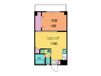 蕪木ビル(1LDK/4階)の間取り写真