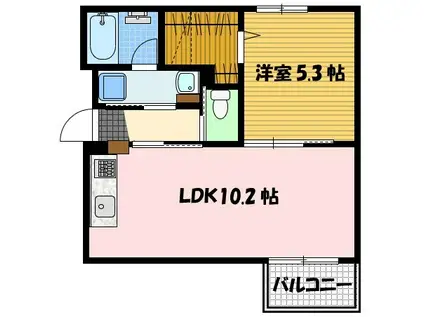 スカイテラス(1LDK/5階)の間取り写真