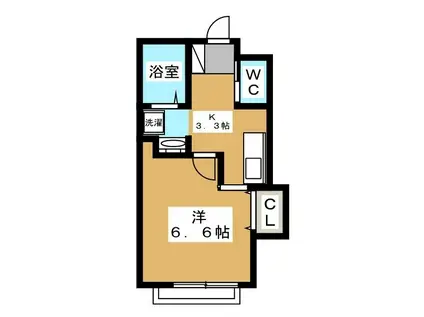 バーミリオン1982(1K/1階)の間取り写真