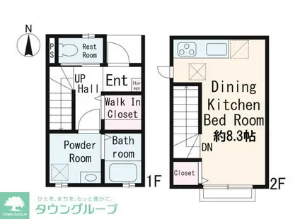 MAISONNETTE PARK 四ツ木駅 C(ワンルーム/1階)の間取り写真