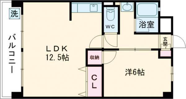 キャメル・シード(1LDK/2階)の間取り写真