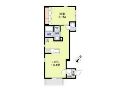 ヴィラ上池袋(1LDK/1階)の間取り写真