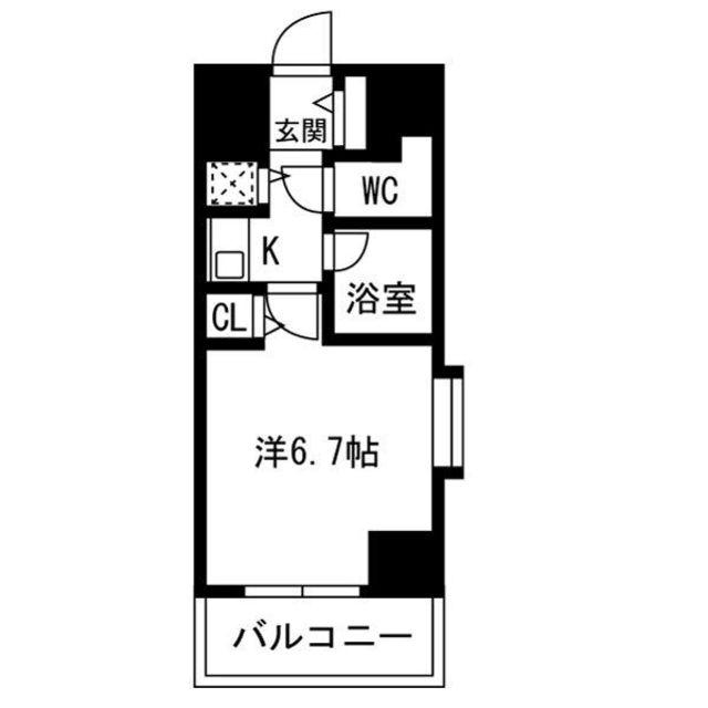 コスモプラザ新大阪(1K/11階)の間取り写真