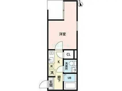 BLUETERRACE松戸(1K/2階)の間取り写真