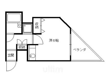 デ・リード桃山南(ワンルーム/2階)の間取り写真