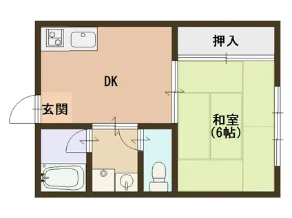 中村マンション(1DK/3階)の間取り写真