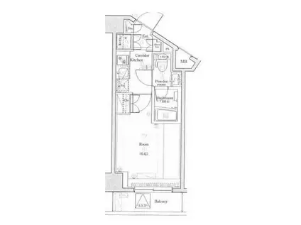 PREMIUM CUBE北品川(1K/4階)の間取り写真