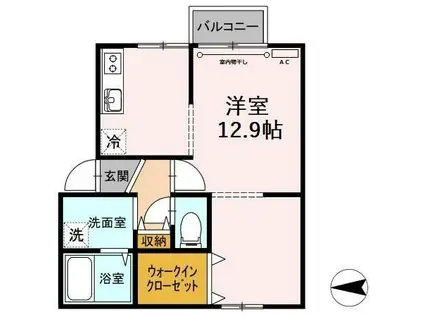 サンパティーク鎌田103(ワンルーム/1階)の間取り写真